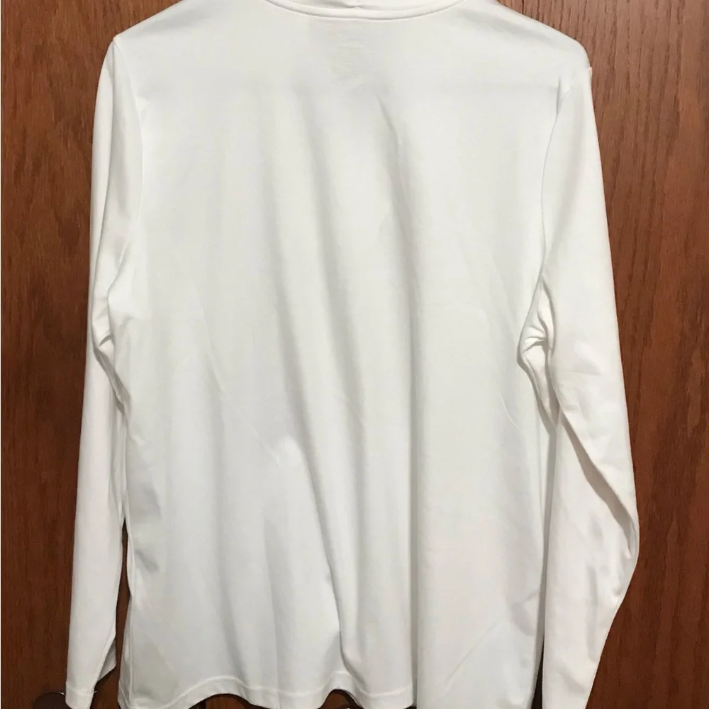 L.L. Bean Size 2X 22/24 Top Shirt Blouse White Tunic - Picture 4 of 5